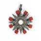 Sun Burst Shape Diamond Charm .925 Oxidized Sterling Silver Diamond Charms, Genuine handmade pave diamond Charm.