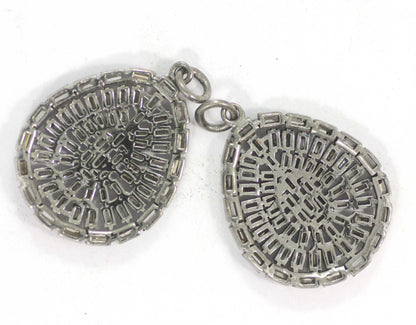 Pear Shape Diamond Pendant .925 Oxidized Sterling Silver Diamond Pendant, Genuine handmade pave diamond Pendant .