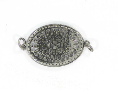 Oval Shape Diamond Pendant .925 Oxidized Sterling Silver Diamond Pendant, Genuine handmade pave diamond Pendant.