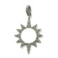 Enamel Sunburst Shape Diamond Pendant .925 Oxidized Sterling Silver Diamond Pendant, Genuine handmade pave diamond Charm Size 35x25 MM