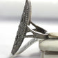 Oval Pave Diamond Ring .925 Oxidized Sterling Silver Diamond Ring, Genuine handmade pave diamond Ring.