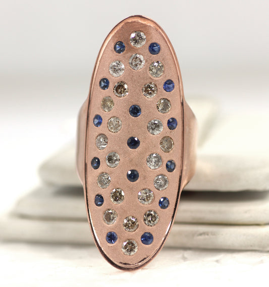 Silver Pave Diamond Ring .925 Oxidized Sterling Silver Diamond Ring, Genuine handmade pave diamond Ring Size Approx 1.60"(40 MM)