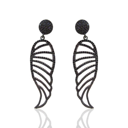 Wings Black Spinel Earring