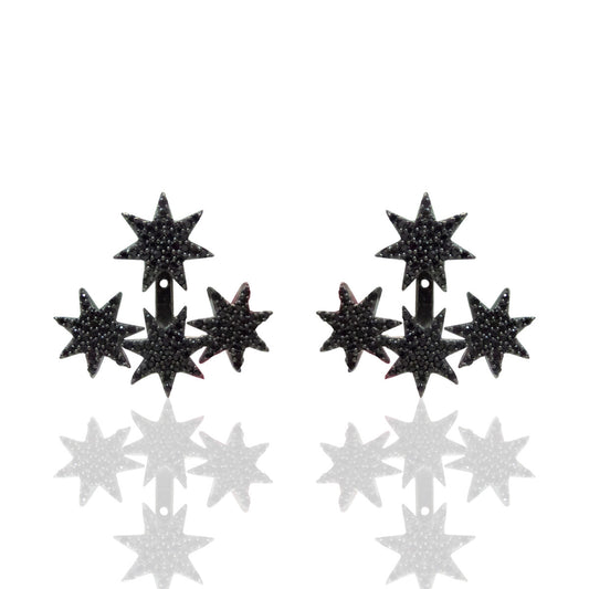 Black Spinel Star Earrings