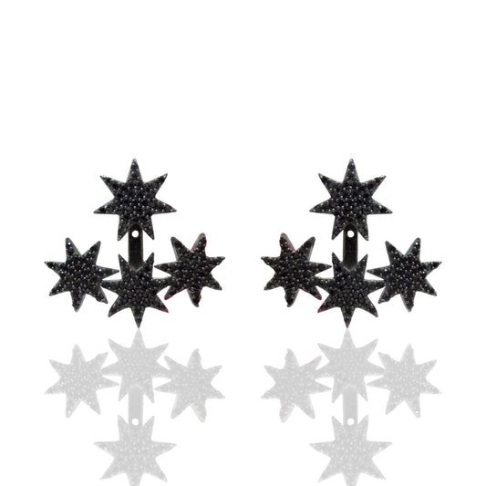 Black Spinel Star Earrings