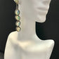 Diamond Art Deco Opal with Diamond Earring, Pave Diamond Earring, Pave Art Deco Earring, Appx 69x 11mm. Sterling Silver