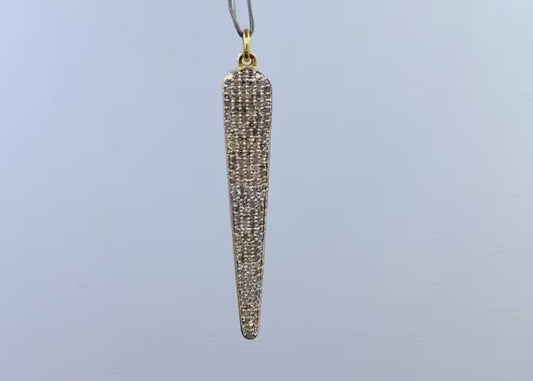 14k Solid Gold Spike Diamond Pendants