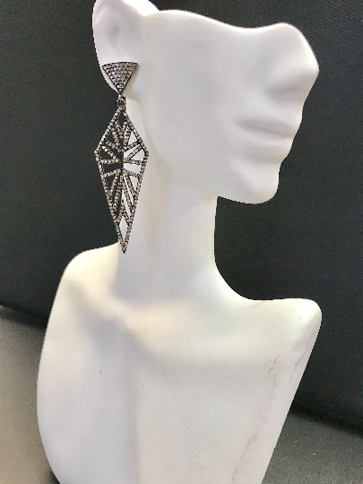 Diamond Art Deco Triangular Diamond Earring
