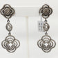 Diamond Silver Earring .925 Oxidized Sterling Silver Diamond Earring, Genuine handmade pave diamond Earring Size 2.76"(27 x 69 MM )