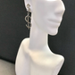 Dollar Diamond Silver Earring .925 Oxidized Sterling Silver Diamond Earring, Genuine handmade pave diamond Earring Size 1.80"(12 x 45 MM )