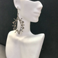 Diamond Art Deco Diamond Earring, Pave Diamond Earring, Pave Art Deco Earring, Appx 52 x 23mm. Sterling Silver
