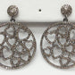 Heart Diamond Silver Earring .925 Oxidized Sterling Silver Diamond Earring, Genuine handmade pave diamond Earring Size 1.80"(32 x 45  MM )