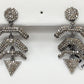 Diamond Silver Earring .925 Oxidized Sterling Silver Diamond Earring, Genuine handmade pave diamond Earring Size 1.76"(22 x 44 MM )