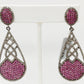 Diamond Silver Earring .925 Oxidized Sterling Silver Diamond Earring, Genuine handmade pave diamond Earring Size 2.48"(24 x 62 MM )