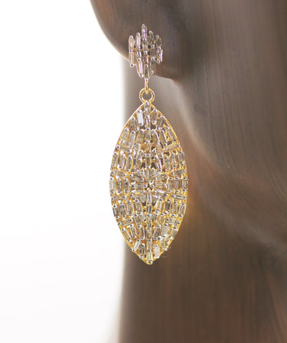 Gold Plated Diamond Silver Earring