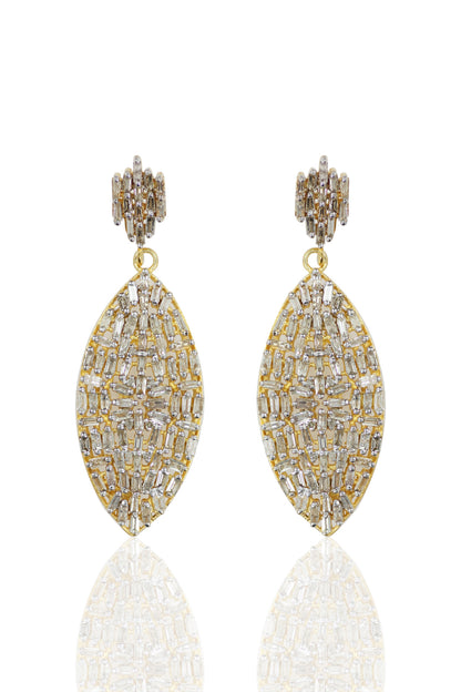 Gold Plated Diamond Silver Earring