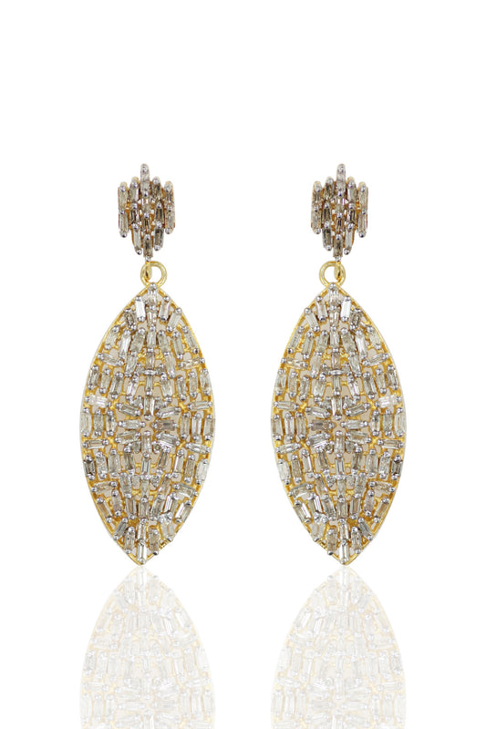 Gold Plated Diamond Silver Earring