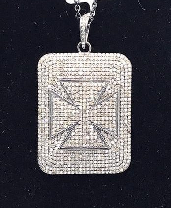 Rectangle Shape Diamond Cross Pendant