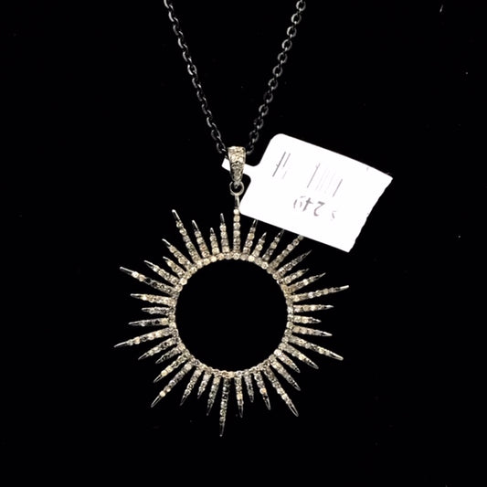 Sun Burst Diamond Pendant