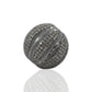 Round Diamond Bead .925 Oxidized Sterling Silver Diamond Beads, Genuine handmade pave diamond Beads Size Approx 0.72"(18 MM)