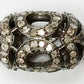 Roundel Diamond Bead .925 Oxidized Sterling Silver Diamond Beads, Genuine handmade pave diamond Beads Size Approx 0.68"(10 x 17 MM)