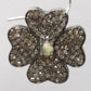 Flower Diamond Charm .925 Oxidized Sterling Silver Diamond Charms, Genuine handmade pave diamond Charm Size Approx 0.56"( 17 x 17)
