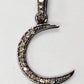 Moon Diamond Charm .925 Oxidized Sterling Silver Diamond Charms, Genuine handmade pave diamond Charm Size Approx 0.88"(12 x 22 MM)