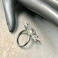 Flower Pave Diamond Ring .925 Oxidized Sterling Silver Diamond Ring, Genuine handmade pave diamond Ring Size Approx 1.08"(27 x 27 MM)