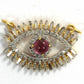 14k Solid Gold Evil Eye Shape Diamond Pendants. Genuine handmade pave diamond Pendant.