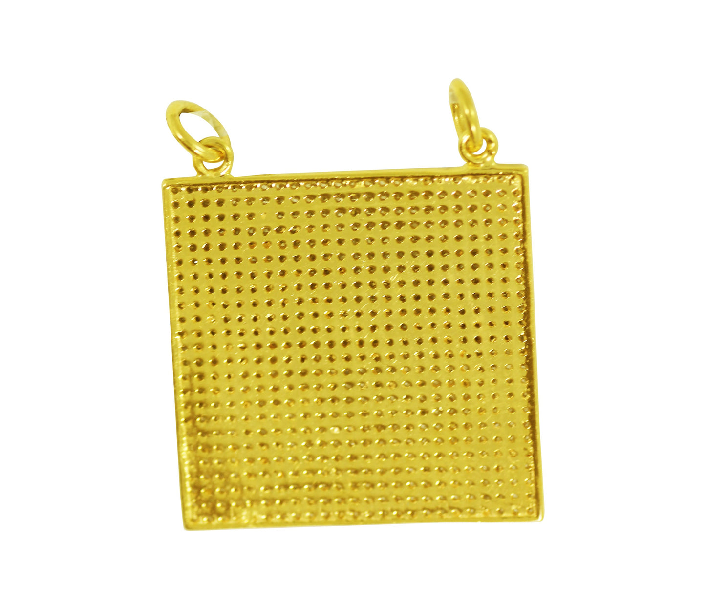 Square Shape 14k Solid Gold Diamond Pendants. Genuine handmade pave diamond Pendant.1 4k Solid Gold Diamond Pendants.