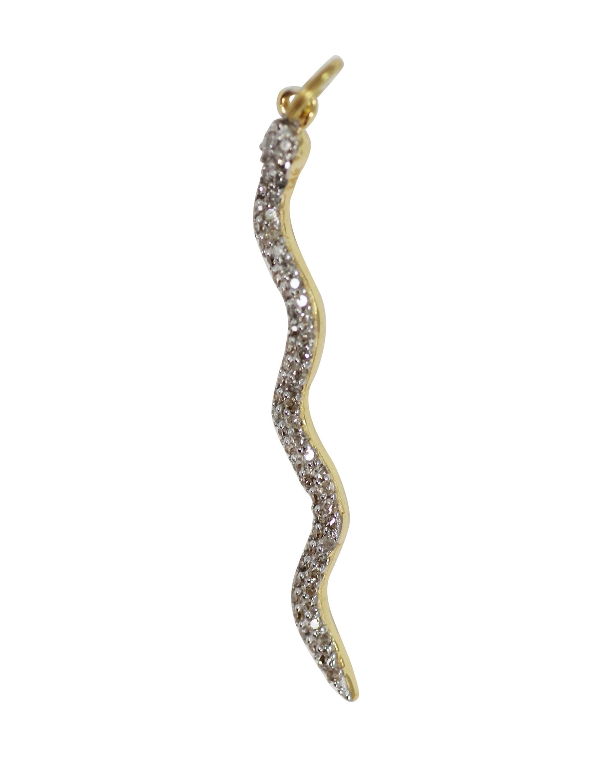 Snake Shape 14k Solid Gold Diamond Pendants. Genuine handmade pave diamond Pendant.1 4k Solid Gold Diamond Pendants.