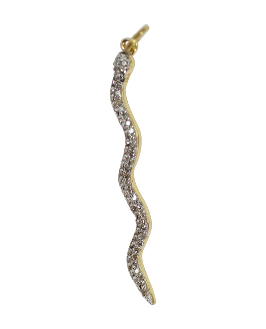 Snake Shape 14k Solid Gold Diamond Pendants. Genuine handmade pave diamond Pendant.1 4k Solid Gold Diamond Pendants.