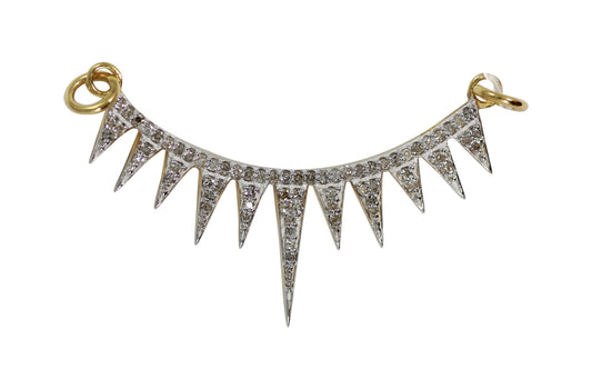 Art Deco Shape 14k Solid Gold Diamond Pendants. Genuine handmade pave diamond Pendant.1 4k Solid Gold Diamond Pendants.