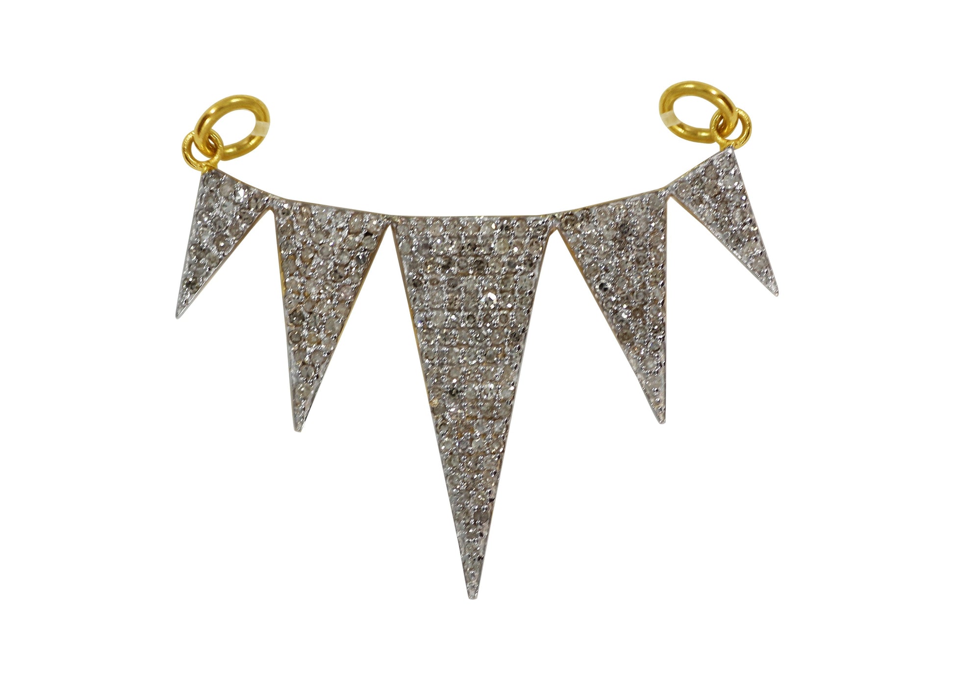 Art Deco Shape 14k Solid Gold Diamond Pendants. Genuine handmade pave diamond Pendant.1 4k Solid Gold Diamond Pendants.