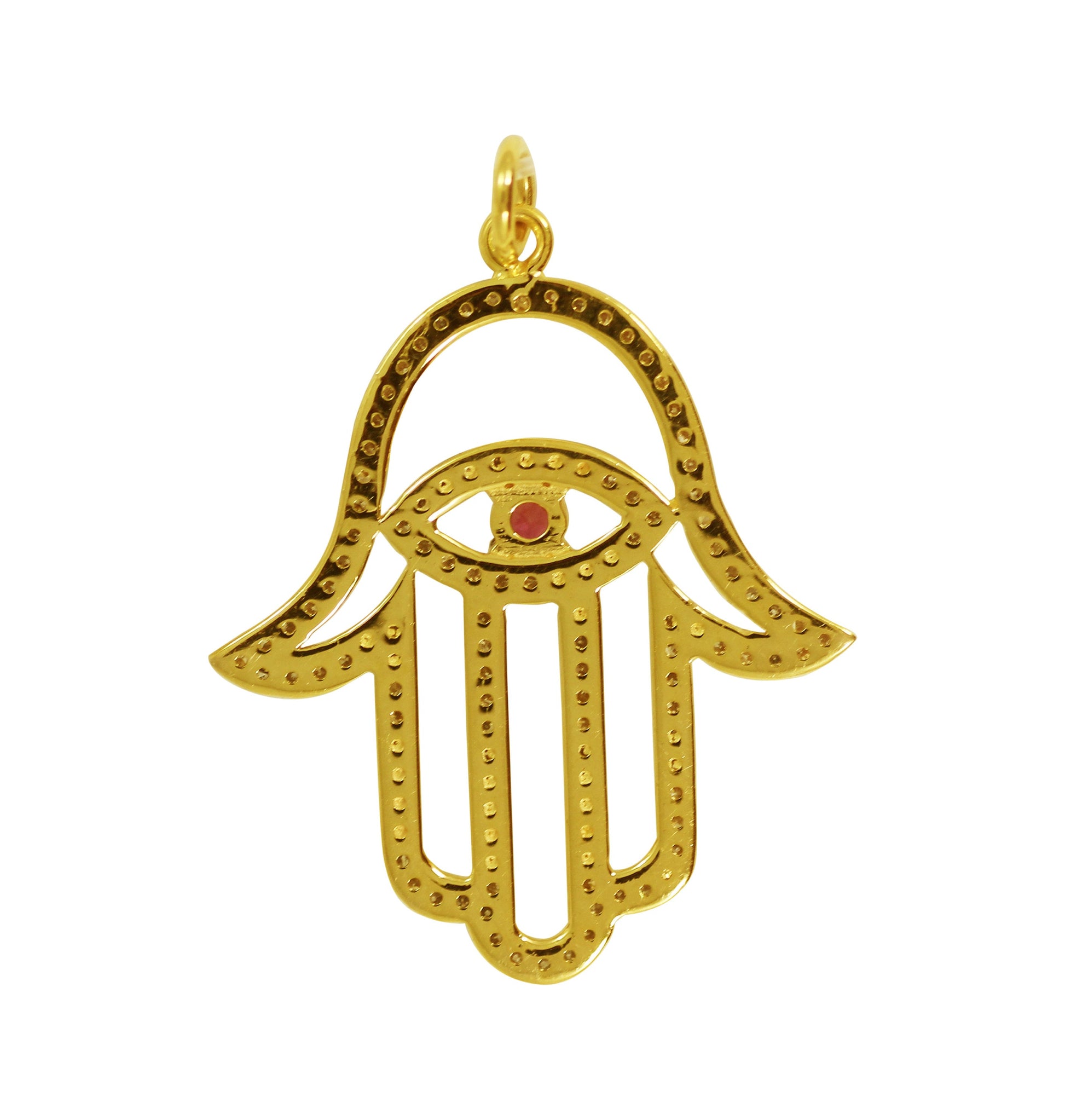 Hamsa Hand Shape 14k Solid Gold Diamond Pendants. Genuine handmade pave diamond Pendant.1 4k Solid Gold Diamond Pendants.