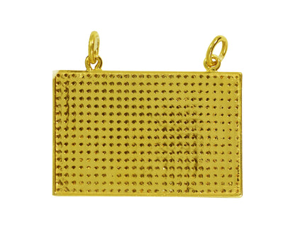 Rectangle Shape 14k Solid Gold Diamond Pendants. Genuine handmade pave diamond Pendant.1 4k Solid Gold Diamond Pendants.