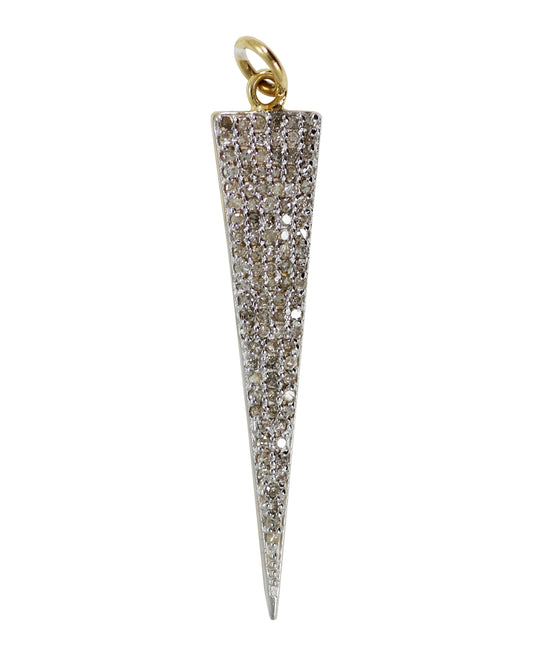 Triangle Shape 14k Solid Gold Diamond Pendants. Genuine handmade pave diamond Pendant.1 4k Solid Gold Diamond Pendants.