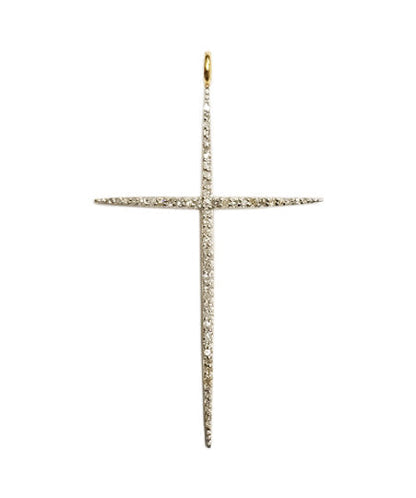 Cross Shape 14k Solid Gold Diamond Pendants. Genuine handmade pave diamond Pendant.1 4k Solid Gold Diamond Pendants.
