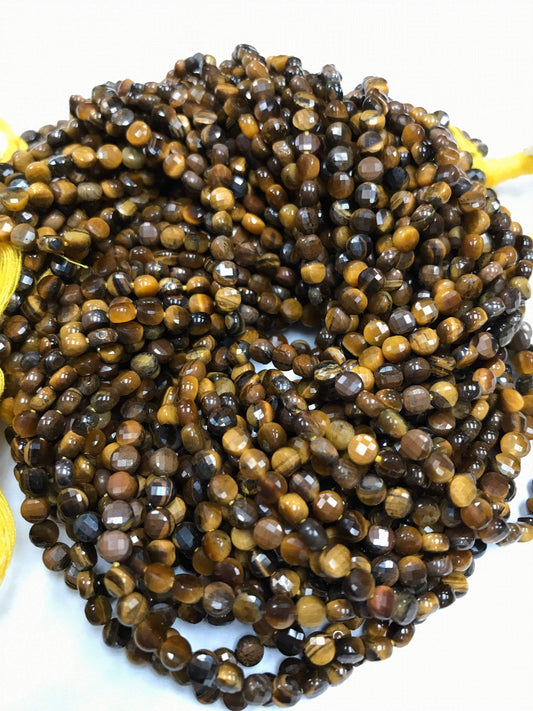 Tiger eye faceted beads coin, beads coin,beads, coin
