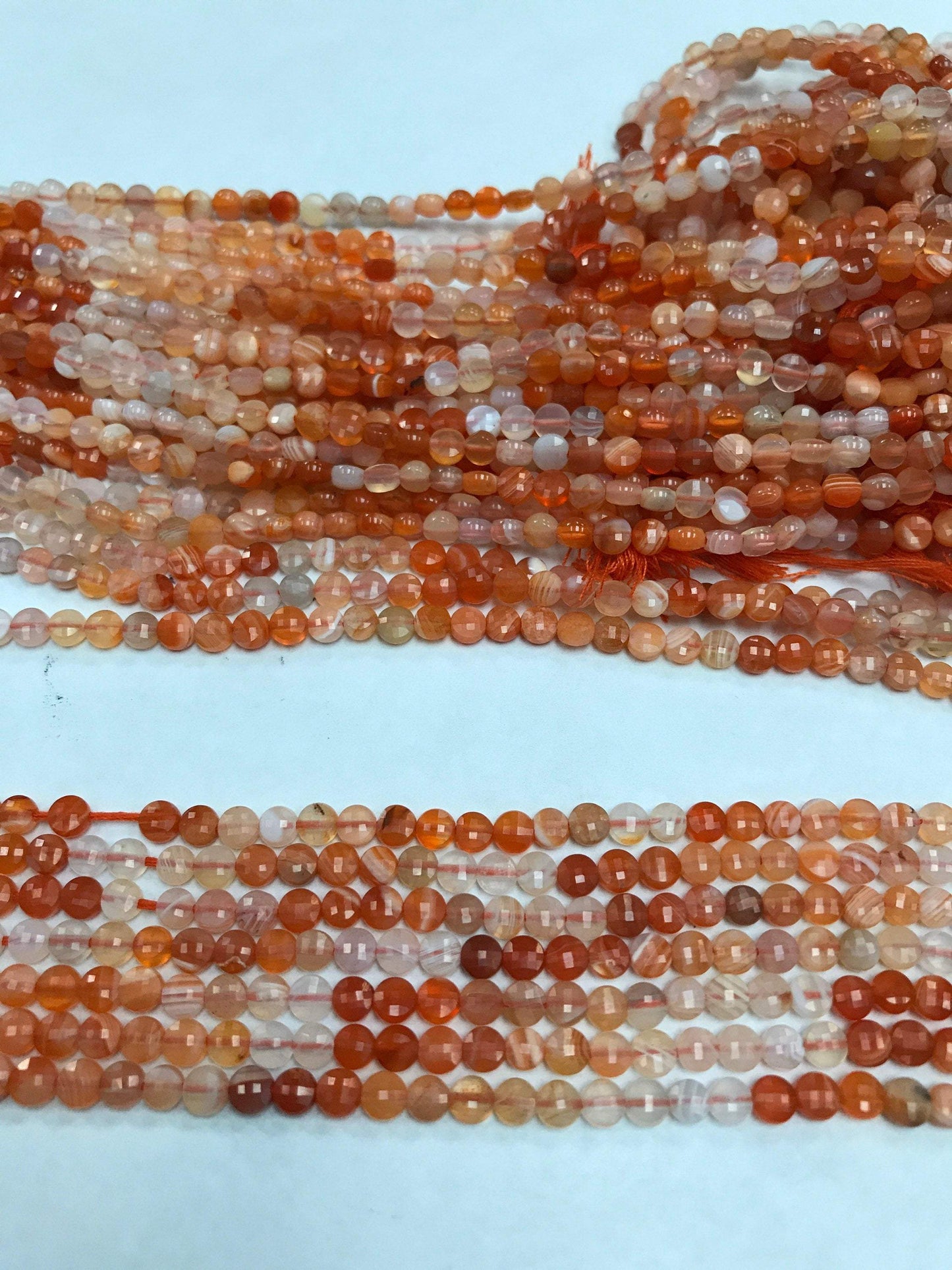 Carnelian Beads Coin facetted, Coin Facetted Beads,