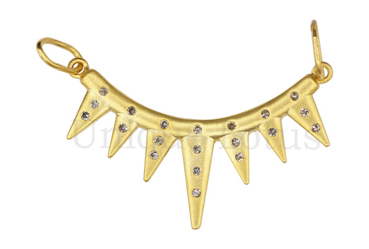 Art Deco 14k Solid Gold Diamond Pendants. Genuine handmade pave diamond Pendant.1 4k Solid Gold Diamond Pendants.