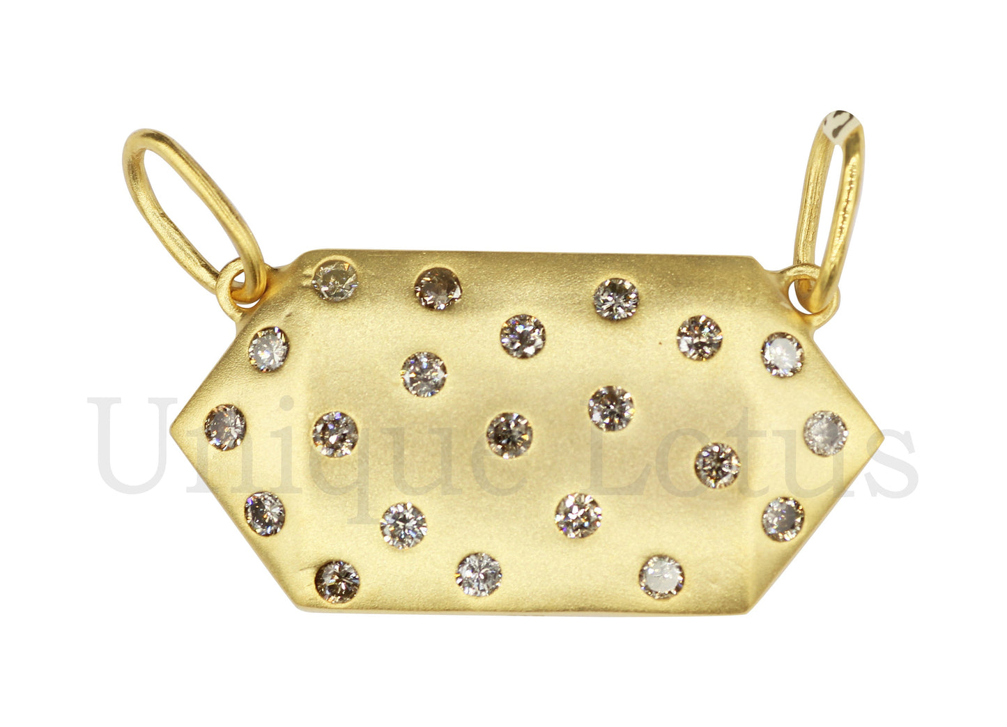 Art Deco 14k Solid Gold Diamond Pendants. Genuine handmade pave diamond Pendant.1 4k Solid Gold Diamond Pendants.