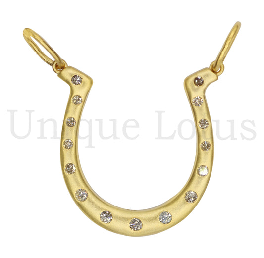 Art Deco 14k Solid Gold Diamond Pendants. Genuine handmade pave diamond Pendant.1 4k Solid Gold Diamond Pendants.