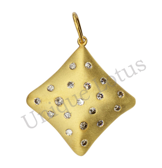 14k Solid Gold Diamond Pendants.