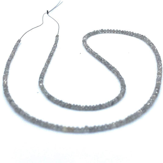 Gray Diamond Beads Faceted Rondelle