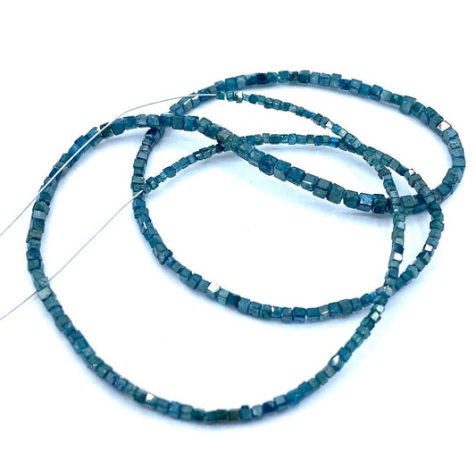 Blue Diamond Beads Faceted Square Strands