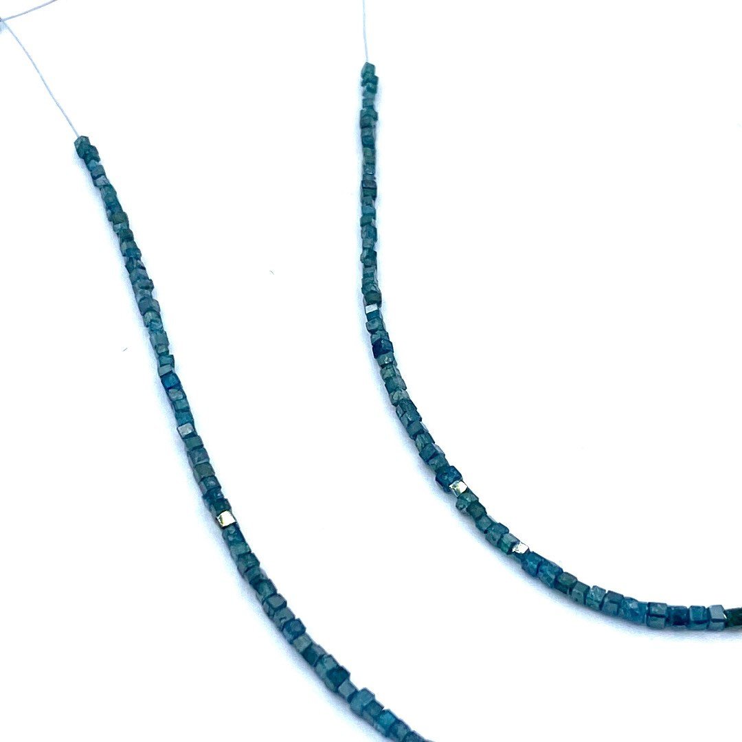 Blue Diamond Beads Faceted Square Strands