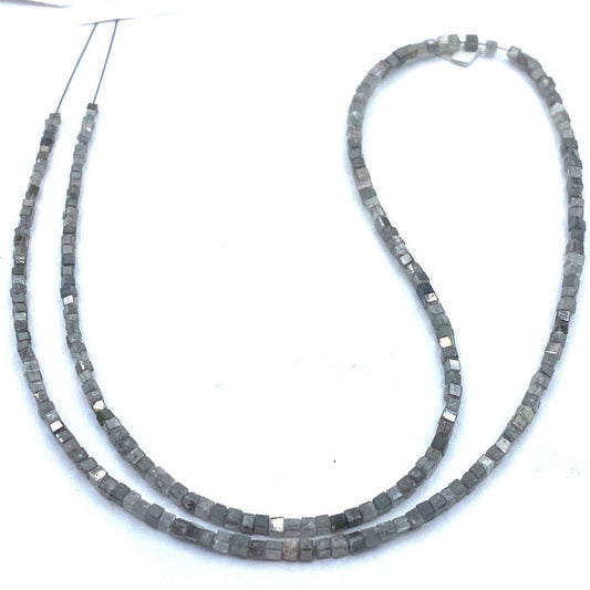 Gray Diamond Beads Square, 15 inch strand,Natural Gray Diamond Cubes,