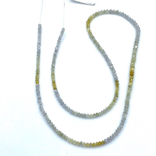 Multi color Diamond Beads Faceted Rondelle 16” strand