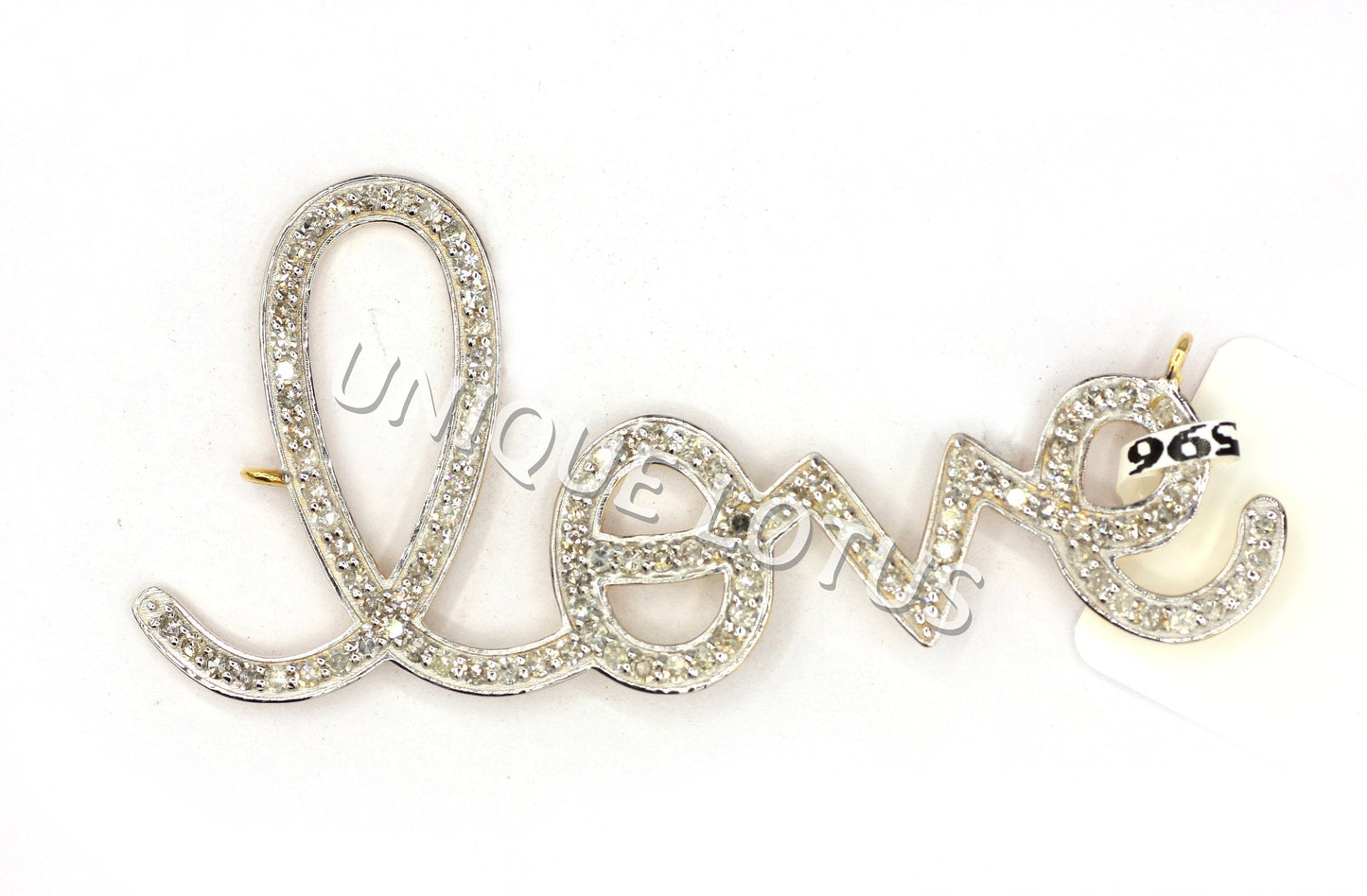 Love Shape 14k Solid Gold Diamond Pendants. Genuine handmade pave diamond Pendant.1 4k Solid Gold Diamond Pendants.